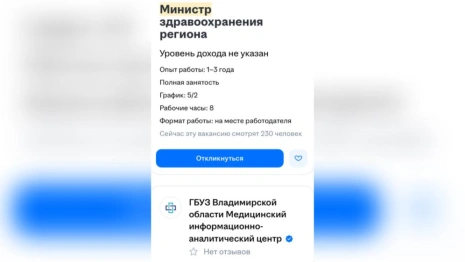 Во Владимирской  области министра здравоохранения ищут по объявлению