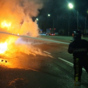 На трассе М-7 под Вязниками вспыхнул грузовик