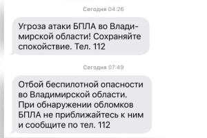 Владимирцам запретили приближаться к обломкам БПЛА после угрозы атаки 23 января