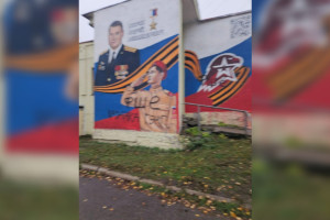 В Муроме изрисовали мурал в честь погибшего на СВО Героя России