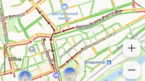 Центр Владимира встал в «глухих» пробках вечером 20 сентября