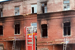 В Струнино загорелась расселенная двухэтажка