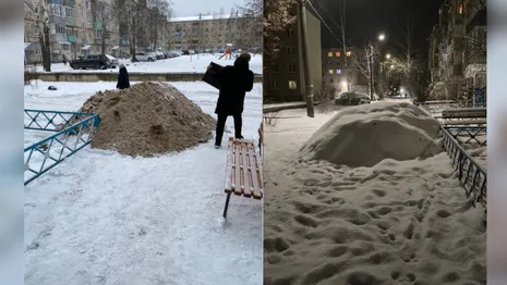 Жители Коврова пожаловались на заваленный снегом проход к подъезду