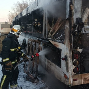Во Владимире сгорел пассажирский автобус: появилось видео