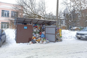 Во дворе владимирской многоэтажки выросла огромная гора мусора