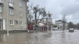 В Муроме в половодье затопило дорогу и тротуар
