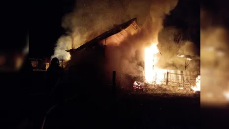 Мощный пожар уничтожил дом во Владимирской области