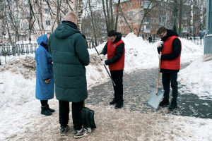 Во Владимире волонтеры помогли расчистить от снега территорию горбольницы