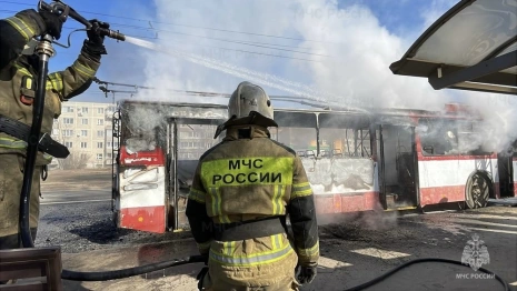 Утром в Коврове сгорел троллейбус 