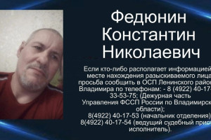 Приставы объявили в розыск 54-летнего должника по алиментам из Владимирской области
