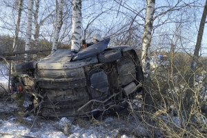 Под Меленками человека зажало в салоне «намотавшегося» на дерево авто
