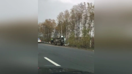 На трассе М-7 Волга под Петушками перевернулся автомобиль 