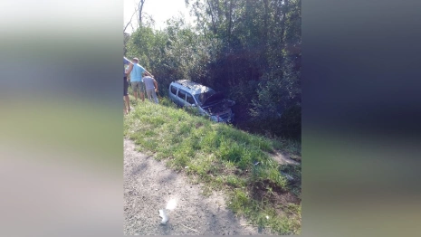 Под Владимиром легковушка улетела в кювет 