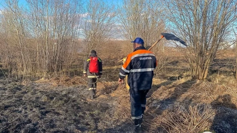 В Боголюбово потушили ландшафтный пожар