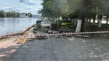 В Гусь-Хрустальном стартовало благоустройство набережной у озера