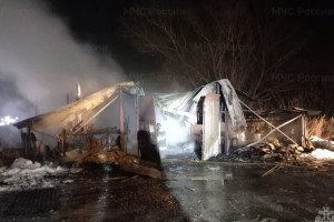 В Меленковском районе загорелась пилорама