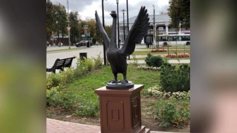 В Гусь-Хрустальном появился бронзовый Гусь Удачи