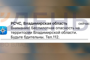МЧС предупредило жителей Владимирской области об опасности БПЛА