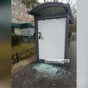 Хулиганы разгромили третью за год остановку во владимирском микрорайоне Доброе