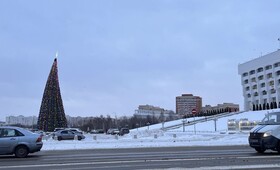 Во Владимире поставили «Пизанскую елку» у Белого дома