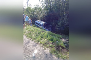 Под Владимиром легковушка улетела в кювет 