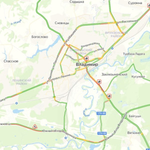 Во Владимире мост в Загородный парк встал в мертвой пробке