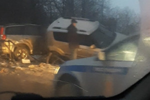 На въезде во Владимир столкнулись два внедорожника