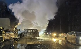 Во Владимирской области сгорел водитель вспыхнувшего после ДТП внедорожника