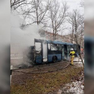 В Гусь-Хрустальном загорелся автобус