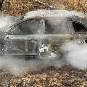 Во Владимирской области автомобиль сгорел после ДТП