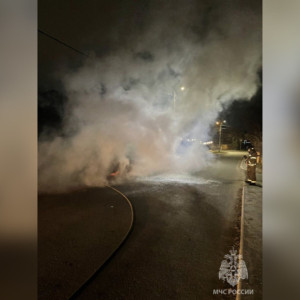 Во Владимире загорелась легковушка