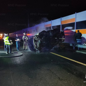 На трассе М-12 во Владимирской области сгорела ГАЗель