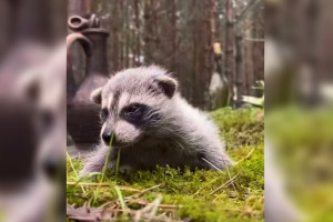 Под Киржачом на домашней ферме родился енот