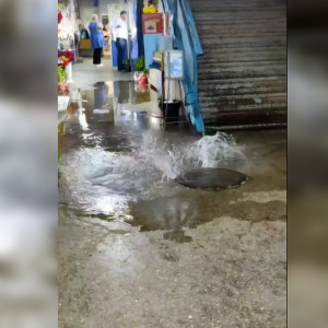 Во Владимире на рынке «Ополье» забил фонтан