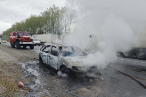 На М-7 в Ковровском районе сгорела легковушка