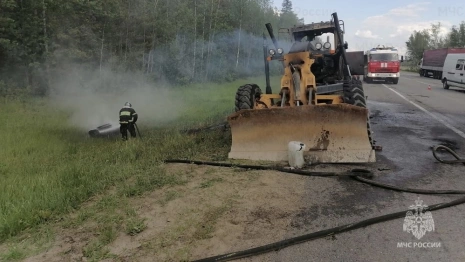 На южном обходе Владимира сгорел трактор