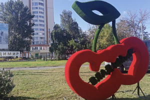 На въезде во Владимир со стороны Юрьев-Польского установили фигуру вишни