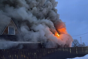 В Собинском районе загорелся частный дом