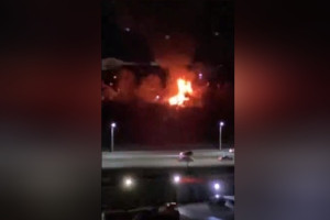 Жители Владимира сняли на видео мощный пожар