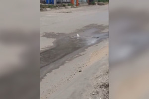 Во Владимире из-под асфальта забил «гейзер»