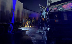 На М-7 в Вязниковском районе столкнулись 7 большегрузов