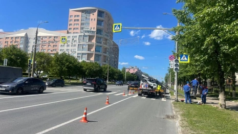 Во Владимире на Октябрьском проспекте установили новый светофор