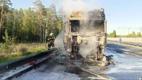 На М-7 под Вязниками загорелась фура