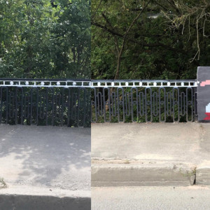 Во Владимире на мосту по пути в Доброе появился стрит-арт о народных гуляниях