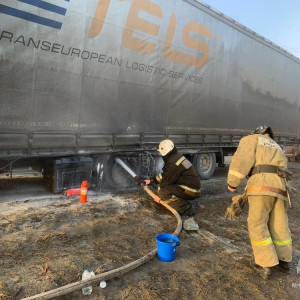 Во Владимирской области на М-7 Волга загорелся грузовик