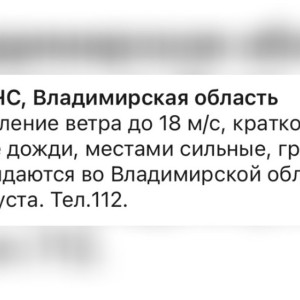 МЧС предупредило жителей Владимирской области о грозе и граде 4 августа