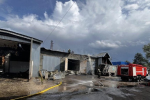 В деревне под Собинкой мощный пожар охватил автосервис