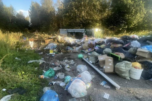 В Киржачском районе контейнерная площадка превратилась в стихийную свалку