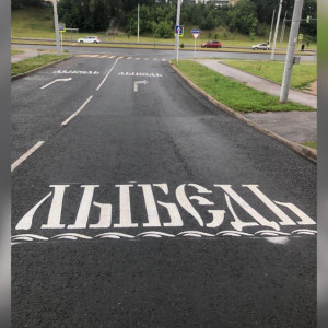 Во Владимире на асфальте появились необычные указатели на Лыбедь