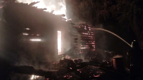 В деревне под Александровом мощный пожар охватил частный дом